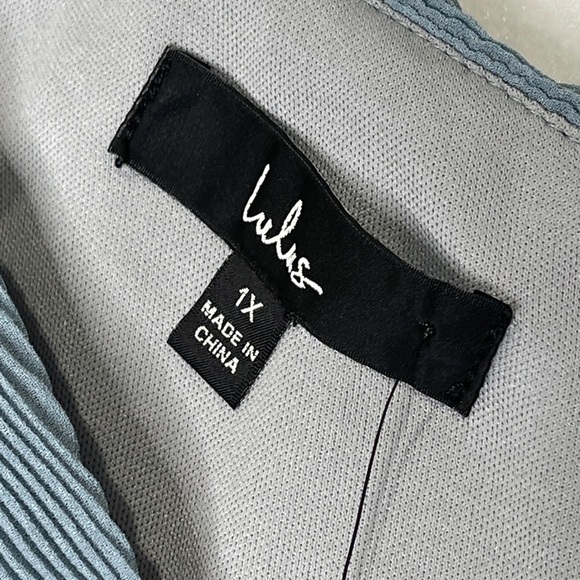 Lulu’s Lovely Endings Dusty Blue One-Shoulder Pleated Maxi Dress Dusty Blue 1X - Picture 11 of 12